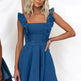 Women's Fashion Casual Denim Mini flared Dress - EX-STOCK CANADA