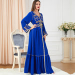 Women's Arabic Dress Embroidery Round-neck Long-sleeved Dress - EX-STOCK Canada