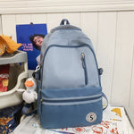 Retro Contrast Color Casual Backpack For Women EX-STOCK