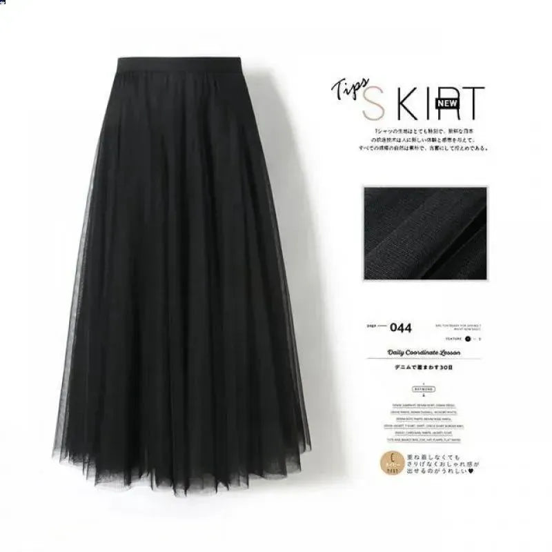 Pleated Mesh Midi Skirt – Women's Prairie Swing Skirt - EX-STOCK CANADA