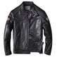 Men's Embroidered Genuine Leather Motorcycle Jacket – Stand Collar Biker Coat | S–4X