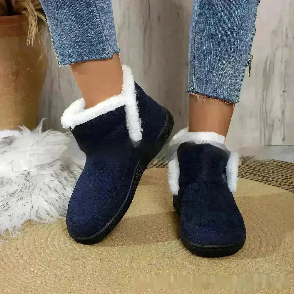 Insulated Cotton-padded Boot Shoes  Flat Bottom Solid Color Fleece Lined perfect for winter - EX-STOCK CANADA