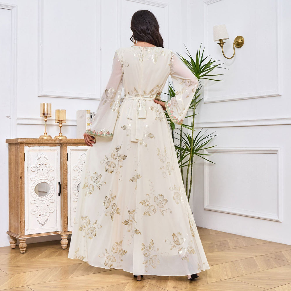 Robe musulmane pour femmes avec broderie bronzée EX-STOCK Canada