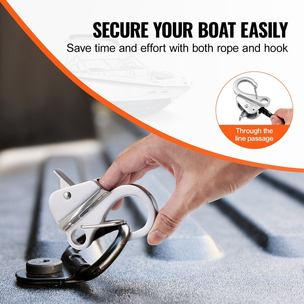 Boat Anchor Hook, 304 Stainless Steel Slide Anchor, Knotless Anchor System With Quick Release, Boat Anchor Hook Clips For EX-STOCK