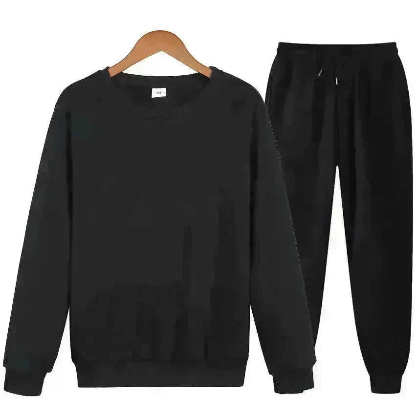 Autumn Winter  street fashion Plain Crew neck Sweatsuit for men - EX-STOCK CANADA