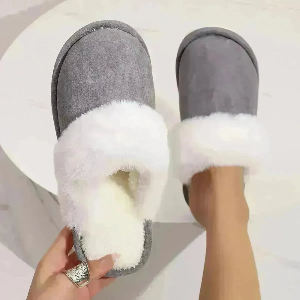 Winter Warm Plush Slippers Home Indoor Non-slip Bedroom Floor Soft Fuzzy Slipper For Couple Fashion Solid House Shoes - EX-STOCK CANADA