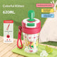 Kids Cartoon Tritan Straw Water Bottle 620ml – 2-in-1 Dual Drinking Lucky Cup | 4 Designs 7