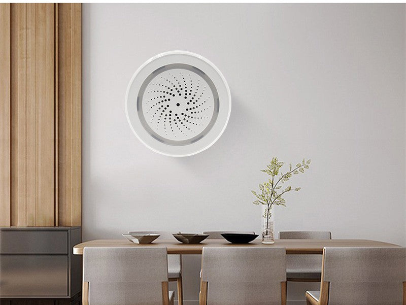 White Wireless Smart Alarm Siren with Sound & Light – USB