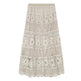 Retro Vacation Style Crocheted Hollow Beige Maxi Skirt - EX-STOCK CANADA