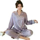 Long sleeve Silk Pajamas for women 2pcs - EX-STOCK CANADA