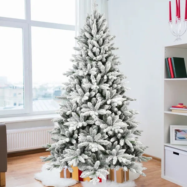 7FT Unlit Christmas Tree, Hinged Artificial Trees 1514 Premium PVC Branches EX-STOCK Canada 