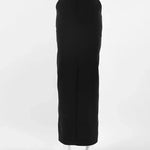 Women's Retro Casual Black High Waist Long front Split Skirt - EX-STOCK CANADA