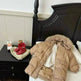Solid Color Fur Collar Down Jacket Baby Long Section - EX-STOCK CANADA
