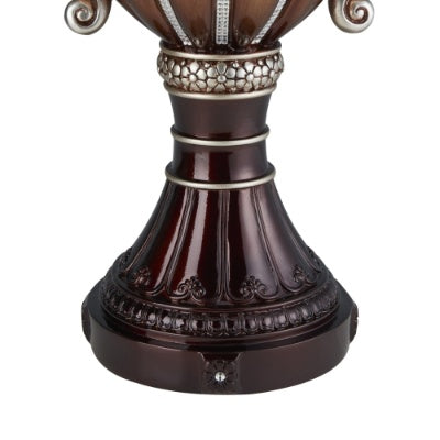 17.5 Tall  Delicata Urn-Shaped Decorative Vase, Bronze With Silver Accents EX-STOCK