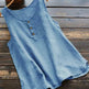 Solid Color Round Neck Loose Casual Vest Cotton Linen summer blouse top for Women - EX-STOCK CANADA