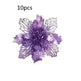 Glitter Artifical Christmas Flowers Christmas Tree Decorations For Home Fake Flowers Xmas Ornaments New Year Decor - EX-STOCK CANADA
