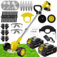 21V Electric Weed Eater With Wheels,Cordless Battery Weed Wacker With Charger, 2Batteries,3 In 1 Brush Cutter String Trimmer Grass Trimmer Lawn Mower,Edger For Garden And Yard Lawn,dealsforyoudays EX-STOCK Canada 