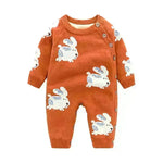 Newborn Baby Clothes Baby Crawling Clothes Thickening Out Baby Harness Christmas Baby Romper Baby Cotton Sleepwear