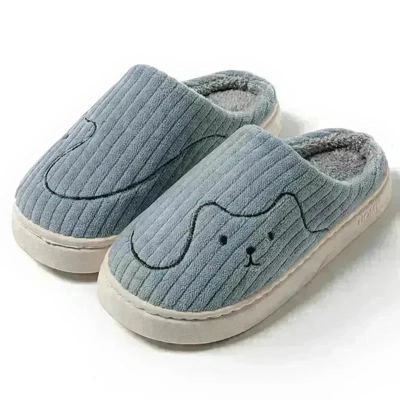Striped Cat Slippers Indoor Couple Non-slip Floor Bedroom Slipper Winter Warm Plush House Shoes Women Men - EX-STOCK CANADA