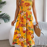 Flowers Print Suspender Corset Dress Ins Fashion Holiday Beach Long Dresses Summer Clothing For Women - EX-STOCK CANADA