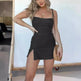 Fashion Slim Fit Slit Sling Denim Mini  sleeveless Dress Women - EX-STOCK CANADA