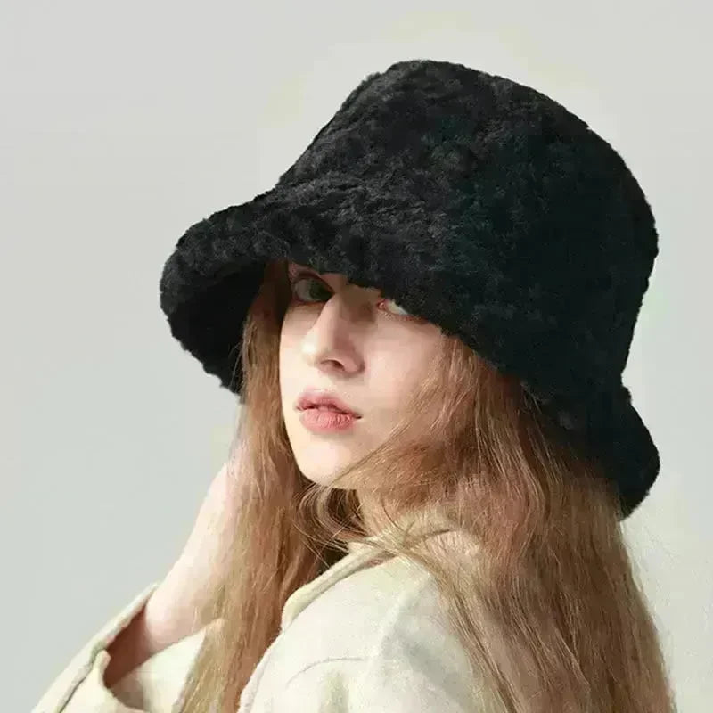 Lambswool Fisherman Sherpa Fleece Hat Winter Warm Fashionable Solid Color Hats For Women - EX-STOCK CANADA