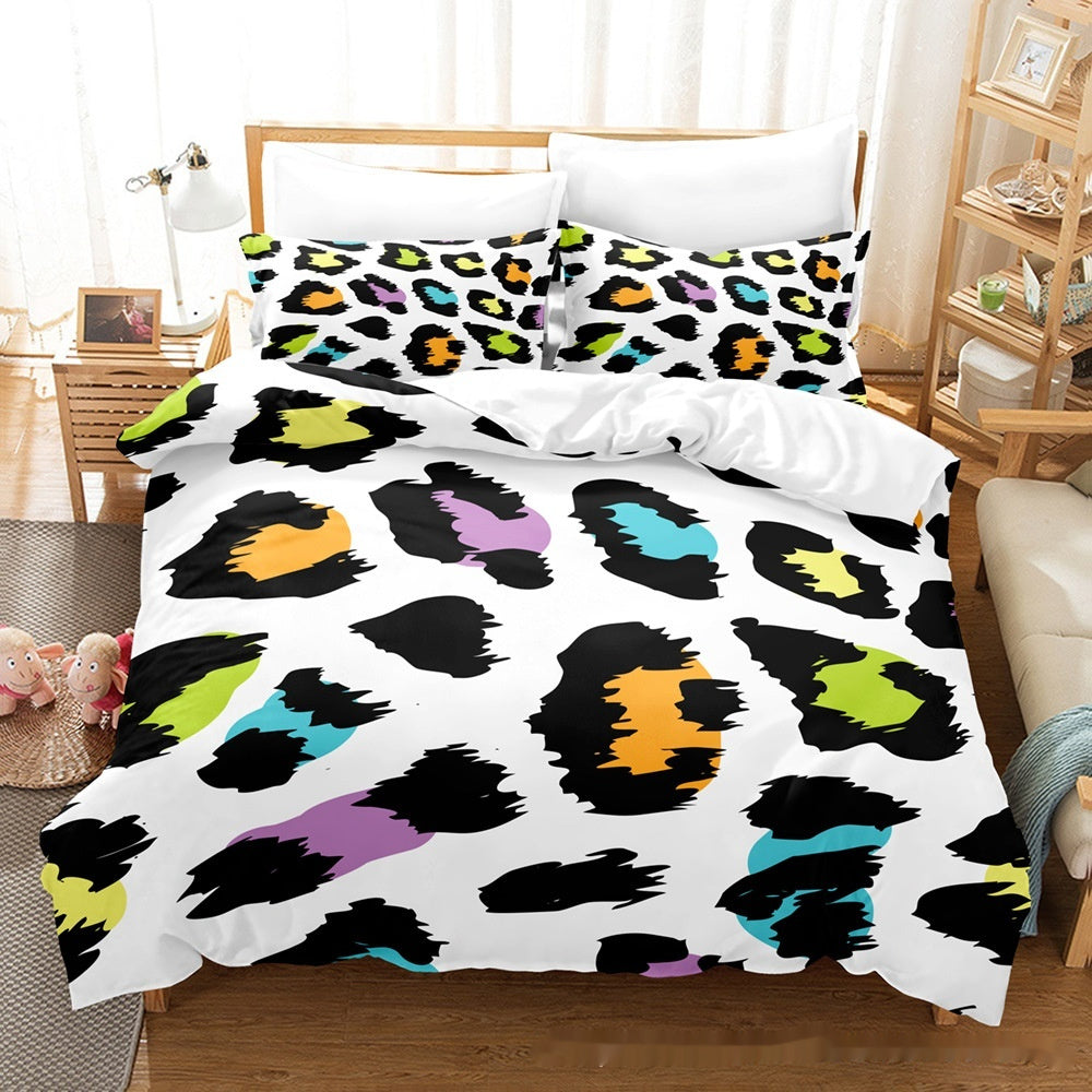 Printed Home Textile Animal Fur Grain Duvet Cover Pillowcase Three-piece Set EX-STOCK Canada 