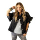 Ruffled Short Sleeves Tops For Women Loose Denim Jacket - EX-STOCK CANADA