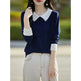 Lapels Bottoming Sweater blouse top For Women - EX-STOCK CANADA