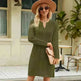 Autumn Winter Slim fit Twisted Split Mini Knitted Wool Sweater Dress - EX-STOCK CANADA