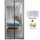Magnetic screen door with hardware components on a white background