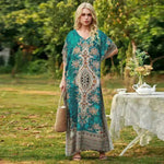 Women's Middle East Plus Size Loose Robe Seaside Resort Dress Maternity Dress