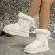 Winter Snow Boots With Bowknot Fashion Round Toe Flat Thickened Suede Cotton Shoes For Women Casual Warm Plush Short Boot - EX-STOCK CANADA