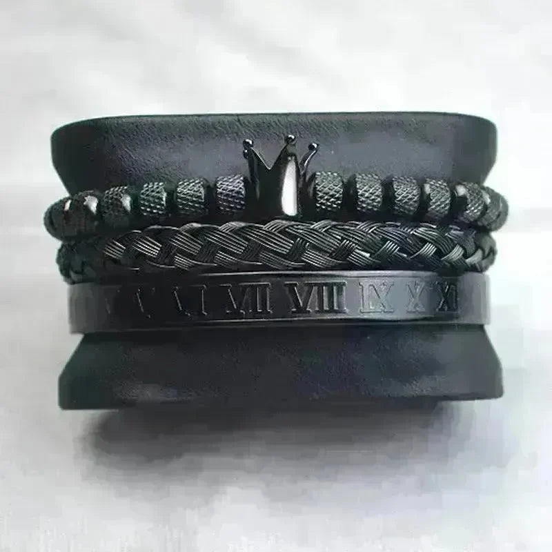 Crown Twist Woven Mesh With Diamond Digital Bracelet Set - EX-STOCK CANADA