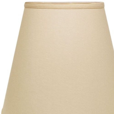 Extra Deep Empire Hardback Lampshade With Washer Fitter, Beige Color Fabric Lampshade For Table Lamps, Natural Linen, 9 Top X 16 Bottom X 14 Height EX-STOCK