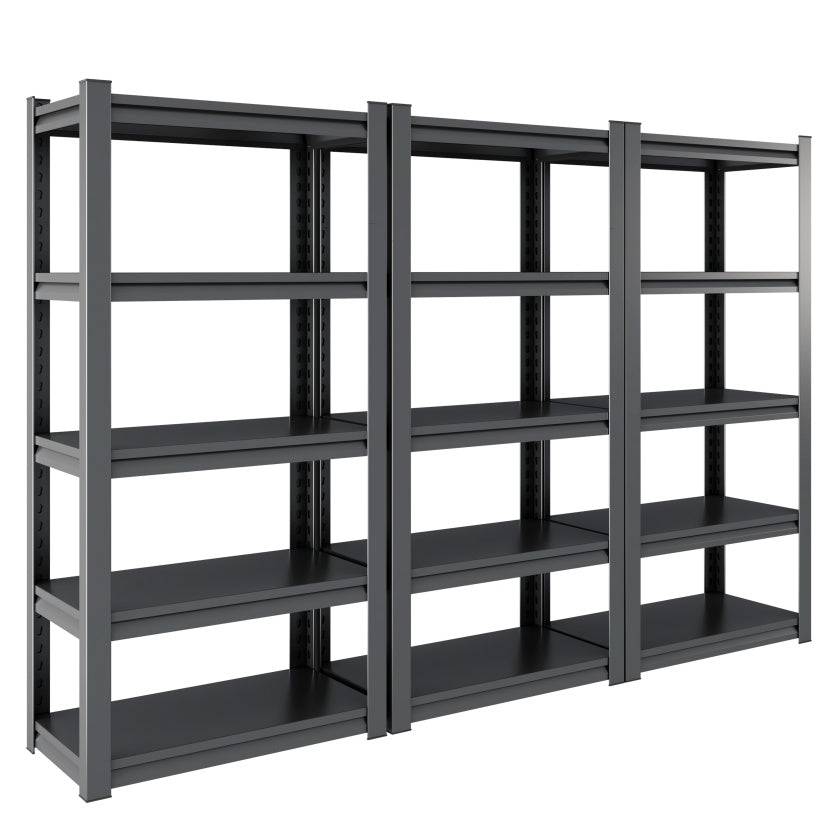 Tier Metal Shelves For Storage Garage Shelving 2000LBS Heavy Duty Storage Shelves Adjustable Garage Shelf Industrial Shelving Unit Storage Utility Rack,Black EX-STOCK