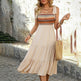 Casual Summer Dress Sleeveless Midi Boho Beach Dress Square Neck Flowy Sundress EX-STOCK