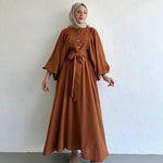 Conjunto de Vestido Musulmán de Falda Media con Top de Mangas Obispo y Estilo Suelto - EX-STOCK Canada