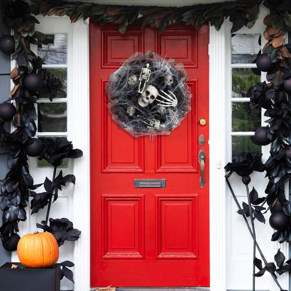 Halloween Black Mesh Skull Garland Party Layout Props EX-STOCK