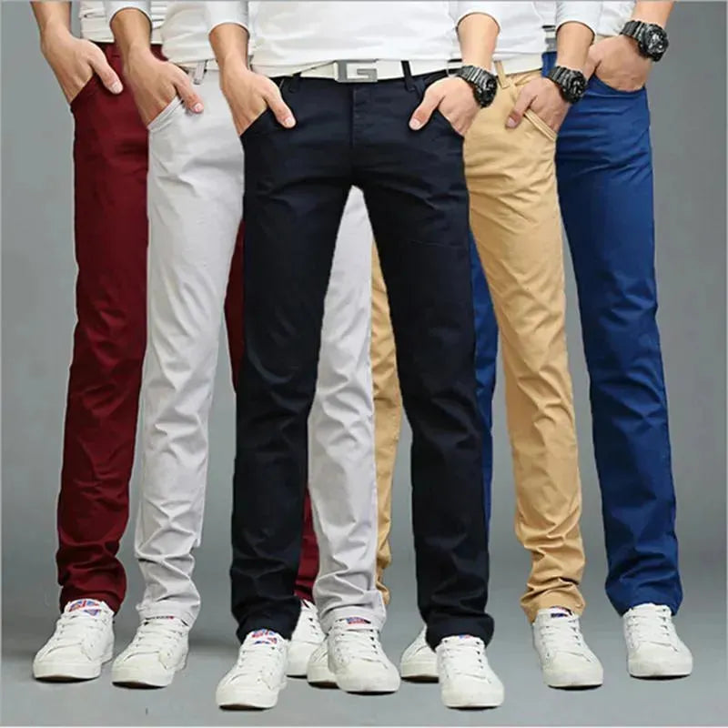 Casual Men's Slim Fit Straight Leg Trouser - EX-STOCK CANADA