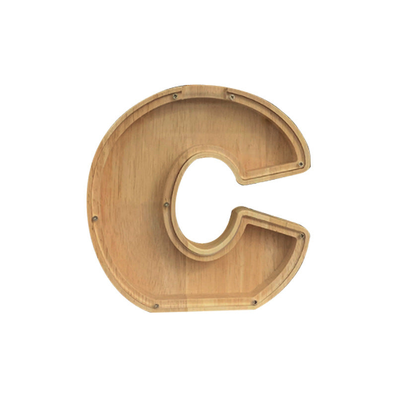 Wooden letter 'C' on a white background