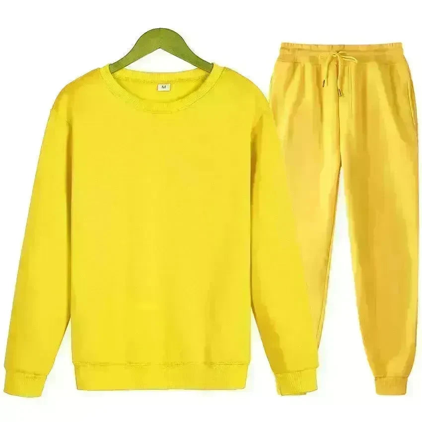 Autumn Winter  street fashion Plain Crew neck Sweatsuit for men - EX-STOCK CANADA