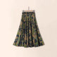 Women's Pleated Floral Midi Skirt – Ice Silk A-Line Swing Skirt | 14 Colours