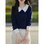 Lapels Bottoming Sweater blouse top For Women - EX-STOCK CANADA