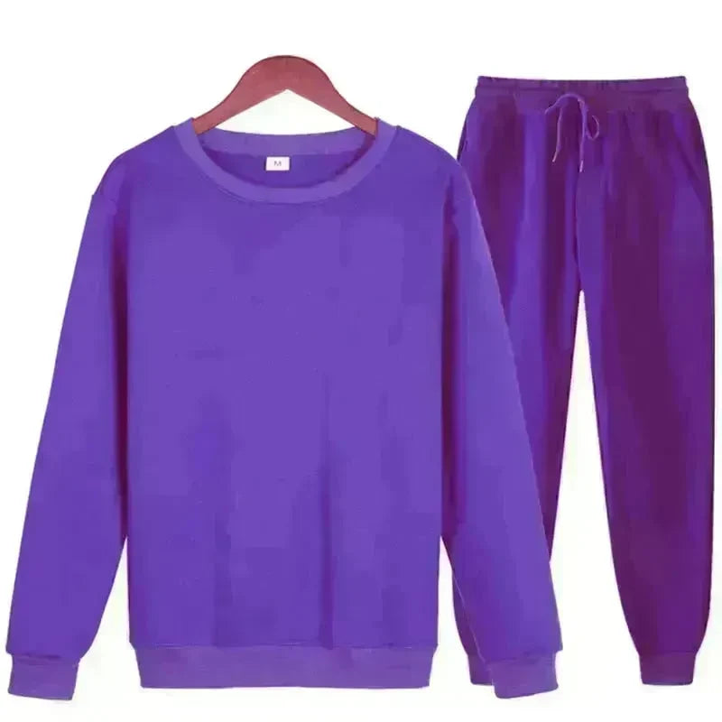 Autumn Winter  street fashion Plain Crew neck Sweatsuit for men - EX-STOCK CANADA