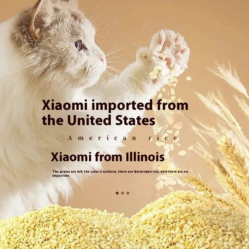 American Xiaomi Hybrid Natural Tofu Cat Litter Deodorant Dust-free Bentonite Ore