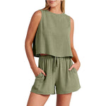 Women Summer Casual 2pcs Short set Athleisure Outfit