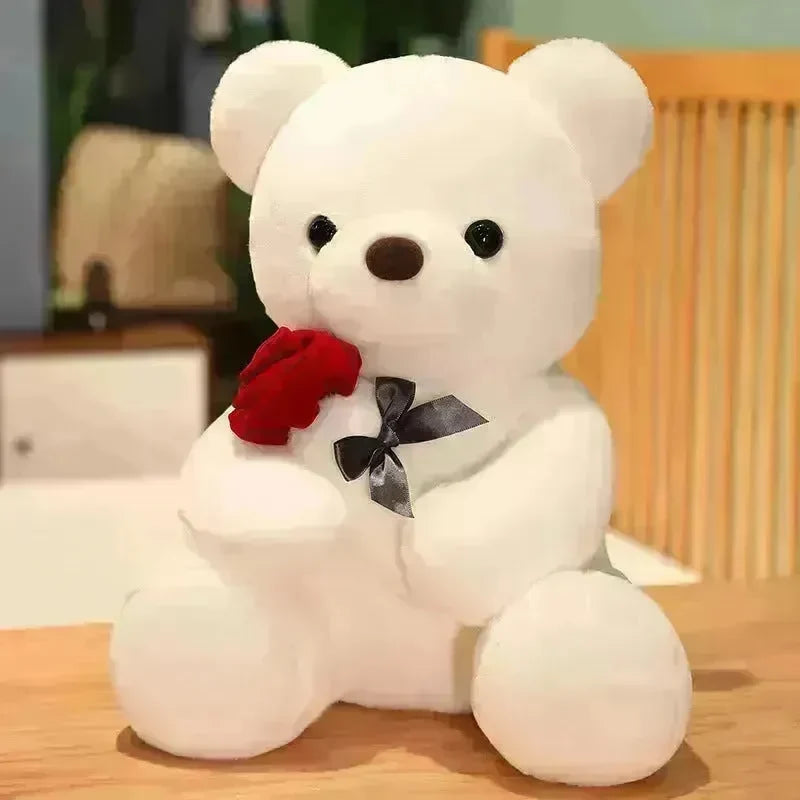 New Lovely Hug Roses Teddy Bear Stuffed Soft Animal Dolls Nice Birthday Gift Girlfriend Valentine's Day - EX-STOCK CANADA