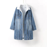Blue Fleece Lined Denim Jacket 3/4 Sleeve Unisex Jeans Jacket - EX-STOCK CANADA