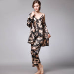 Three-piece silk pajamas for women EX-STOCK